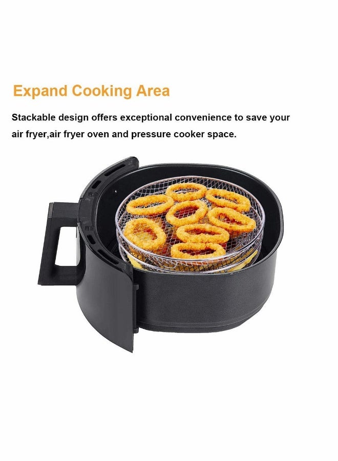 رفوف مزيل الرطوبة القابلة للتكديس الثلاثة للقلايات الهوائية، رف القلاية الهوائية KASTWAVE من الفولاذ المقاوم للصدأ يناسب جميع قلايات الهواء 4.2QT - 5.8QT، فرن، طنجرة ضغط، رفوف تدفق الهواء - Image 2