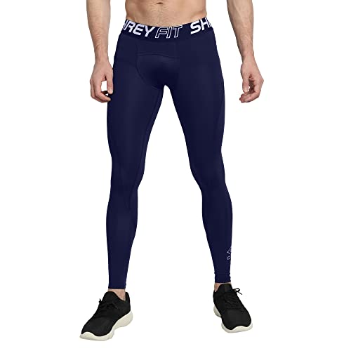 SHREY Intense Compression Long Tights for Men's Navy - Image 1