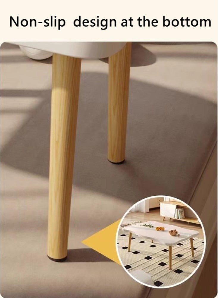 Kutis 1-Piece Coffee Table Sofa Table Central Table Suitable For Home Apartment Office Dormitory Density Board/Wood White 120x50x40 cm - Image 4