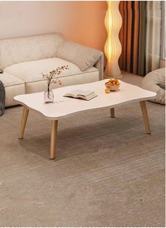 Kutis 1-Piece Coffee Table Sofa Table Central Table Suitable For Home Apartment Office Dormitory Density Board/Wood White 120x50x40 cm  - Image 1