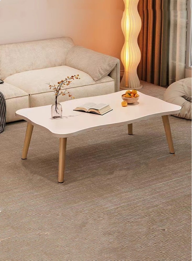 Kutis 1-Piece Coffee Table Sofa Table Central Table Suitable For Home Apartment Office Dormitory Density Board/Wood White 120x50x40 cm - Image 1