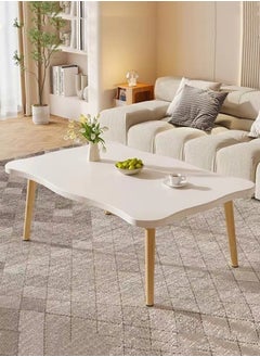 Kutis 1-Piece Coffee Table Sofa Table Central Table Suitable For Home Apartment Office Dormitory Density Board/Wood White 120x50x40 cm  - Image 2