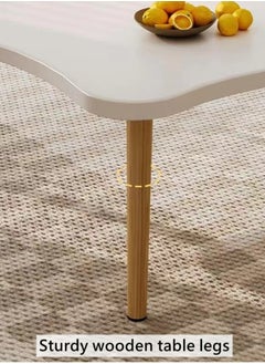 Kutis 1-Piece Coffee Table Sofa Table Central Table Suitable For Home Apartment Office Dormitory Density Board/Wood White 120x50x40 cm  - Image 3