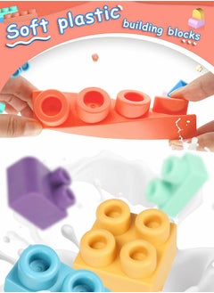 GROIC Soft Building Block Sets for Kids,Top STEM Building Blocks,Large Construction Block Toys for Toddler,Soft Rubber Building Block Early Educational Toy,Sensory Stacking Rock  - Image 3