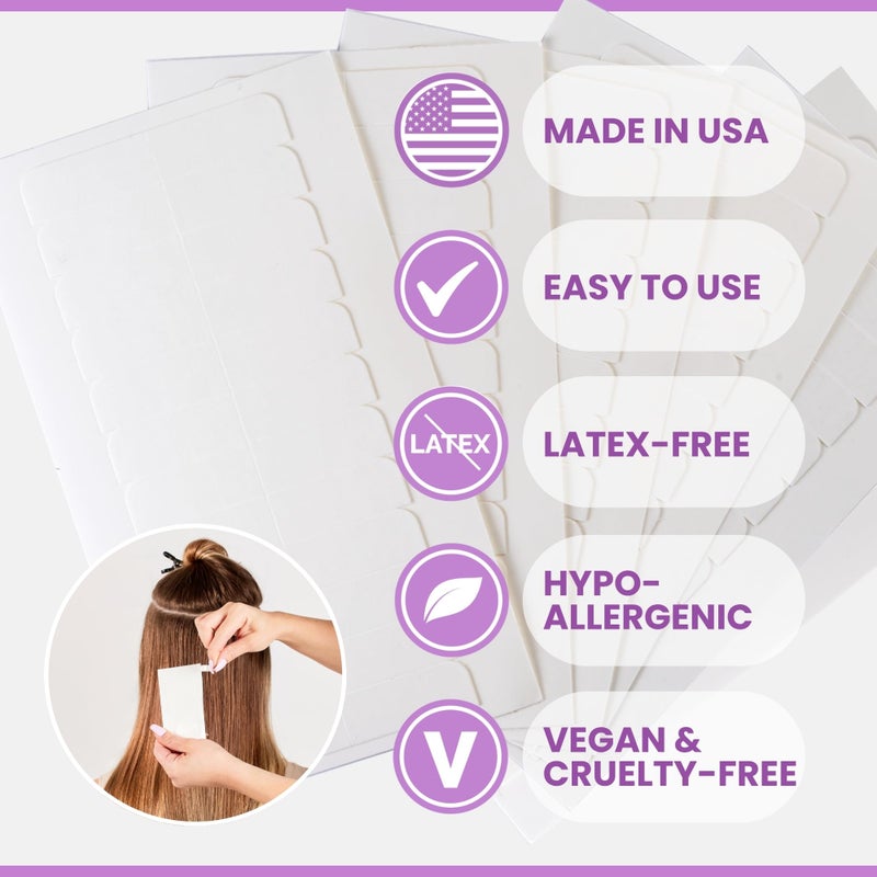 Big Kizzy Single Sided Ultra Stick Replacement Tape for Hair Extensions - 6-8+ Weeks of Wear - Strong Hold and Residue Free One Sided Tape for Extensions - 48 Tabs - Image 3