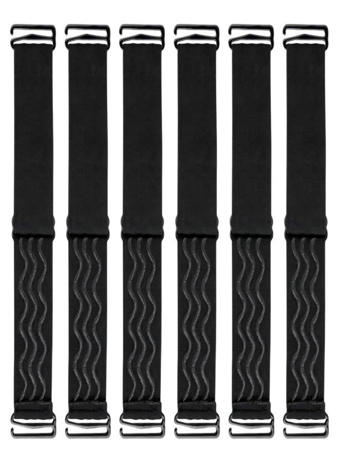ROBOHOOK 6PCS Elastic Band for Wigs, Adjustable Wigs Band No Slip, with Non-Slip Silicone Strips and Removable Buckles, Elastic Wig Strap to Secure, for Glueless Wig(Black) - Image 1