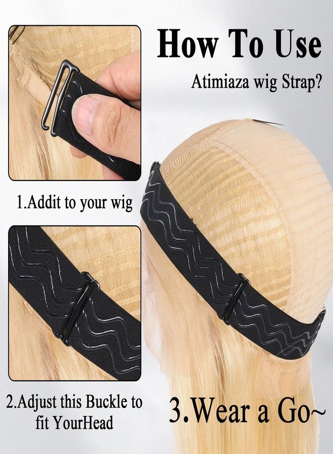ROBOHOOK 6PCS Elastic Band for Wigs, Adjustable Wigs Band No Slip, with Non-Slip Silicone Strips and Removable Buckles, Elastic Wig Strap to Secure, for Glueless Wig(Black) - Image 5