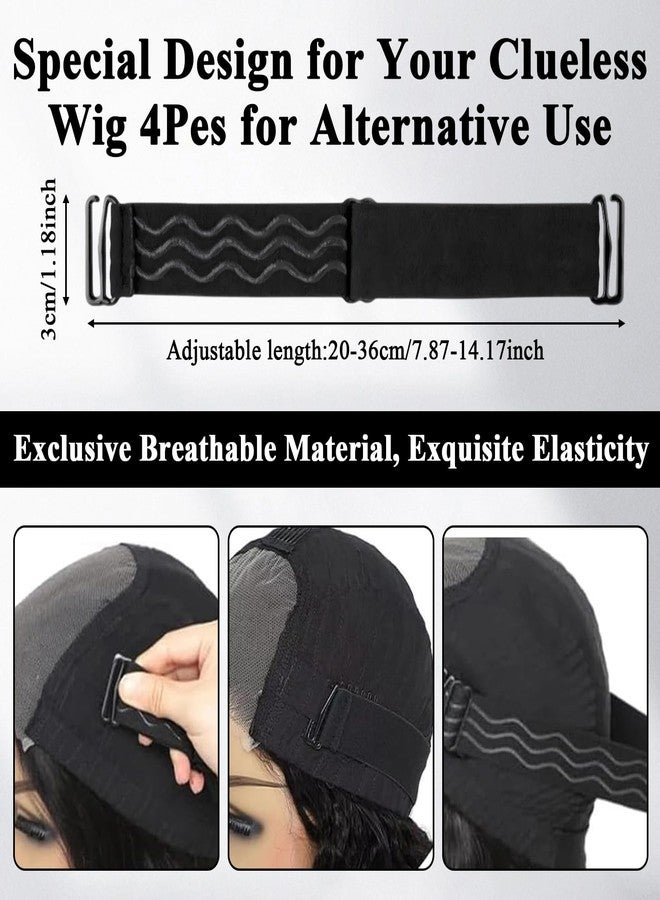 ROBOHOOK 6PCS Elastic Band for Wigs, Adjustable Wigs Band No Slip, with Non-Slip Silicone Strips and Removable Buckles, Elastic Wig Strap to Secure, for Glueless Wig(Black) - Image 4