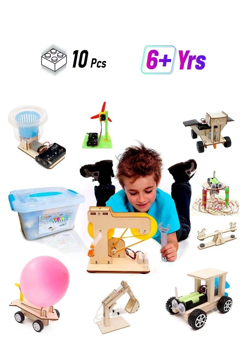 كيدزافيا لعبة العلوم الخشبية 10 في 1 - مجموعات التجارب العلمية DIY STEM Play - Image 1