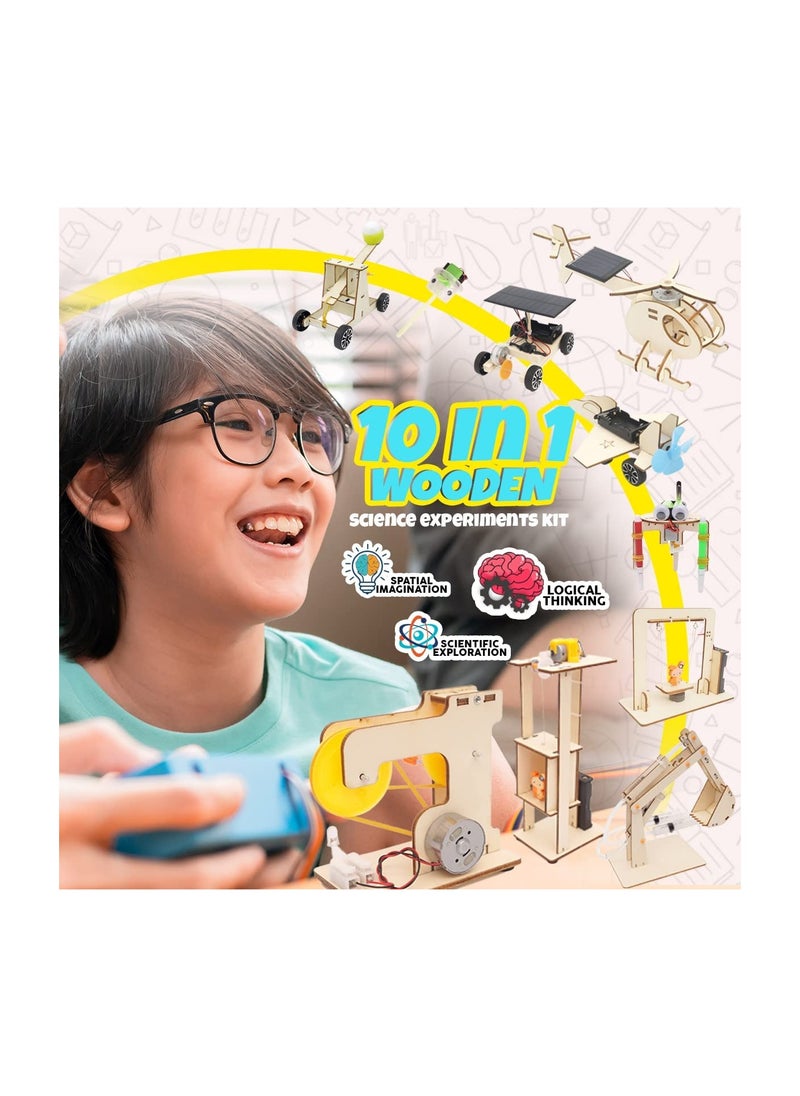 KIDSAVIA 10 in 1 Wooden Science Toy - DIY Science Experiment Kits STEM Play  - Image 4