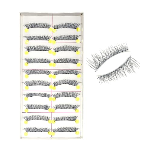 Massmot 10 Pairs False Eyelashes, Natural & soft Long Eyelashes, Wispy Handmade Fake Eyelashe (A0003) - Image 1