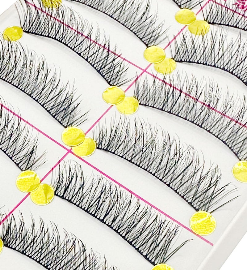 Massmot 10 Pairs False Eyelashes, Natural & soft Long Eyelashes, Wispy Handmade Fake Eyelashe (A0003) - Image 3
