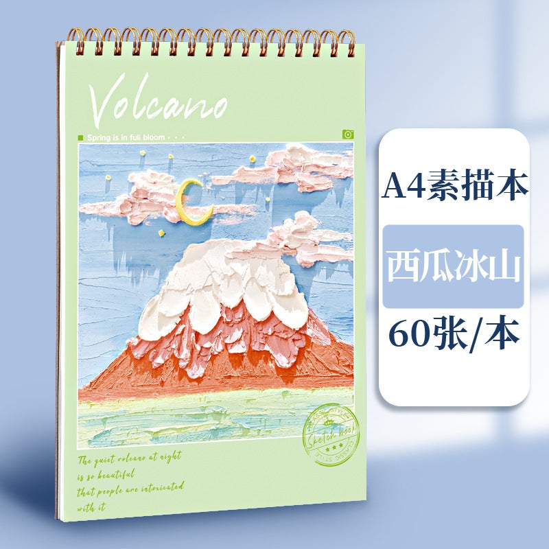 Thickened Up-Turn Tearable Coil Drawing Book Sketch Book Student Practice Sketch Book High Color Value A4 Sketch Book 96 Pages - Image 1
