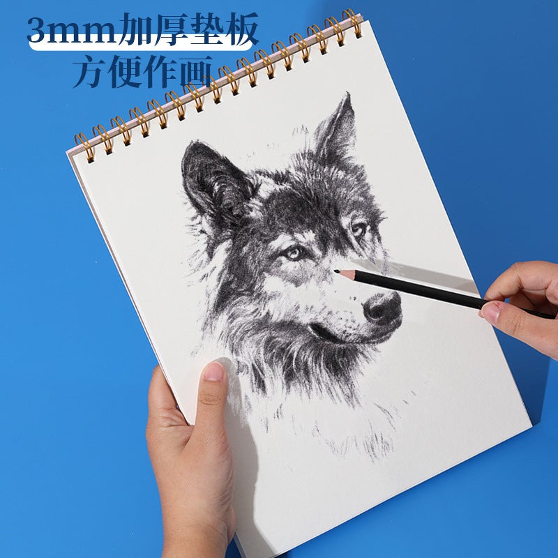 Thickened Up-Turn Tearable Coil Drawing Book Sketch Book Student Practice Sketch Book High Color Value A4 Sketch Book 96 Pages - Image 4