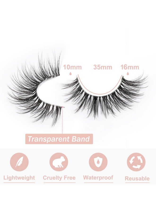 Kiromiro False Eyelashes With Clear Band Faux Mink Lashes Natural Look Fluffy Wispy Fake Lashes Pack By Kiromiro 7 Pairs - Image 2