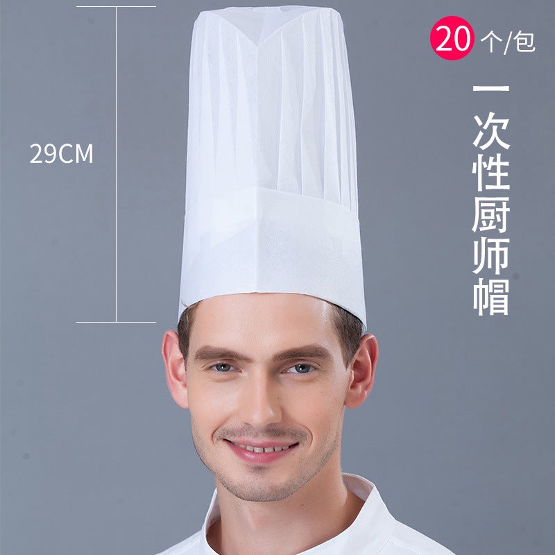 Kitchen Chef Work Cap Restaurant Mushroom Cap Men'S And Women'S High Cloth Hat Kitchen Drinking Oil Smoke-Proof Cotton Cloth Cap - Image 1