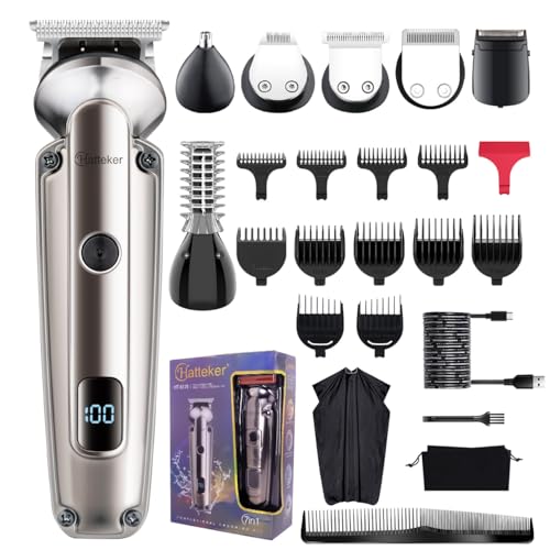 Hatteker Beard Trimmer for Men, Waterproof Hair Trimmer Electric Razor, Cordless Hair Clippers Shavers for Men, Shaving Kit for Nose Mustache Body Facial, Beard Grooming Kit - Image 1