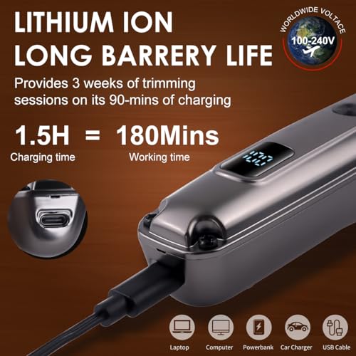 Hatteker Beard Trimmer for Men, Waterproof Hair Trimmer Electric Razor, Cordless Hair Clippers Shavers for Men, Shaving Kit for Nose Mustache Body Facial, Beard Grooming Kit - Image 4