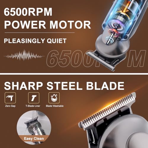 Hatteker Beard Trimmer for Men, Waterproof Hair Trimmer Electric Razor, Cordless Hair Clippers Shavers for Men, Shaving Kit for Nose Mustache Body Facial, Beard Grooming Kit - Image 5