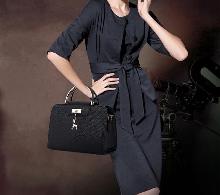 BABIES BLOOM Stylish Small Handbags For Women |Top Handle Bags With Tassel, Fashion Women Shoulder Bag, Ladies Handbag Casual Messenger Bag (Black) - Image 2