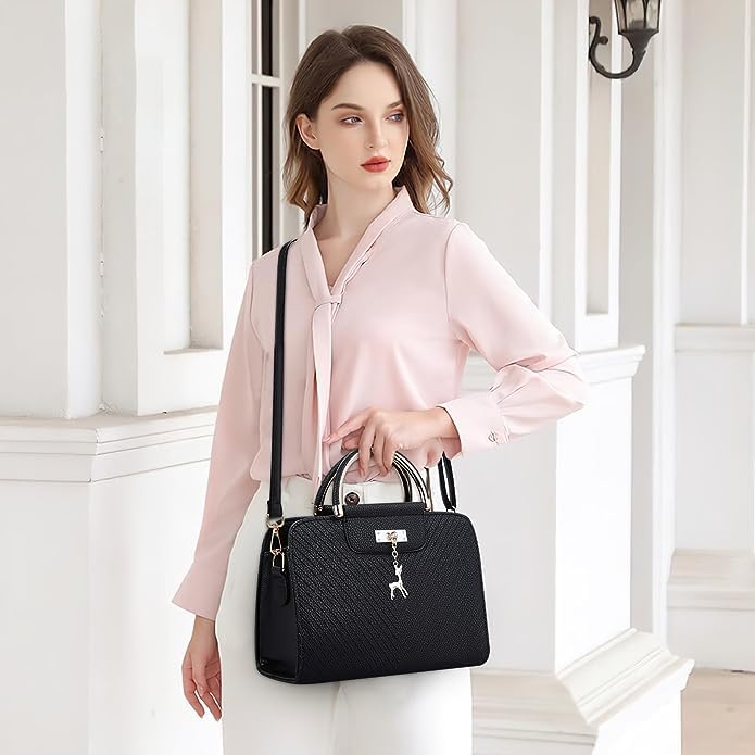 BABIES BLOOM Stylish Small Handbags For Women |Top Handle Bags With Tassel, Fashion Women Shoulder Bag, Ladies Handbag Casual Messenger Bag (Black) - Image 3