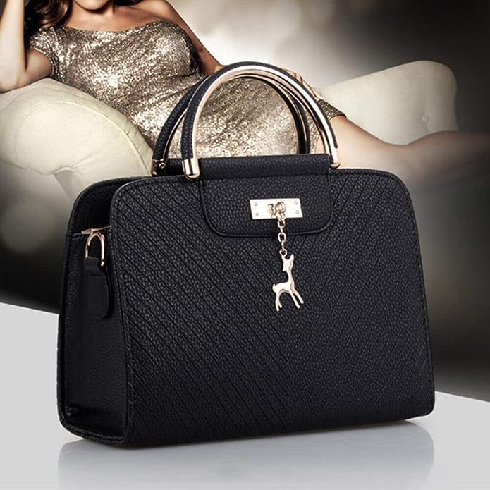 BABIES BLOOM Stylish Small Handbags For Women |Top Handle Bags With Tassel, Fashion Women Shoulder Bag, Ladies Handbag Casual Messenger Bag (Black) - Image 5