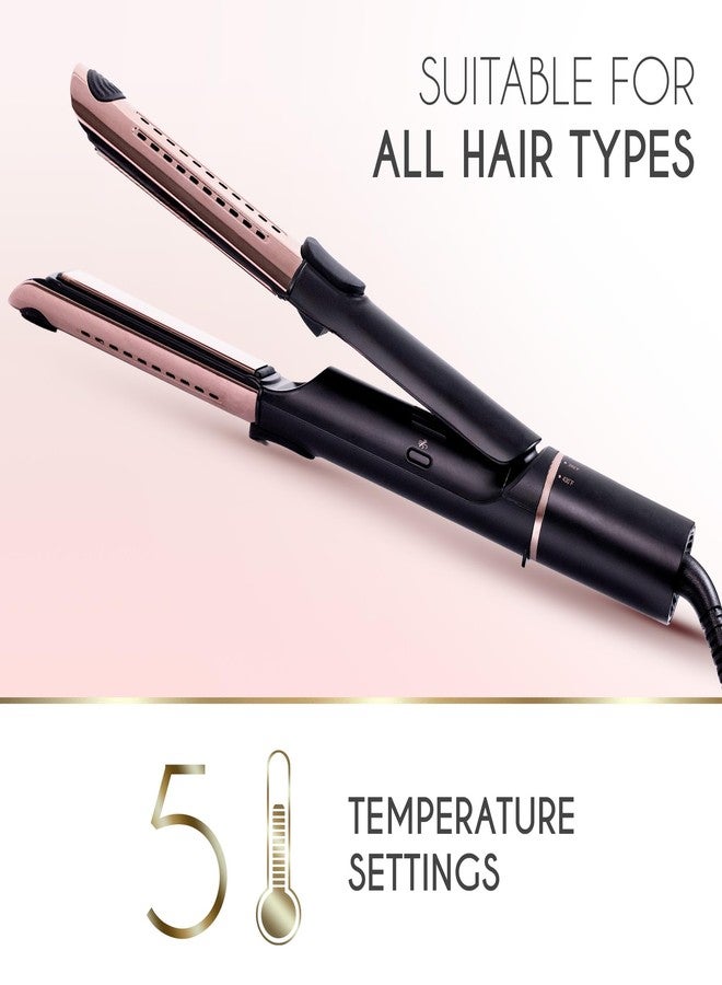 ELLA BELLA® Hair Straightener and Air Curler 2 in 1 • Titanium Flat Iron Curling Iron in One • Cooling Air Vents to Effortlessly Lock in Style • Multiple Looks, Professional Salon Results - Image 5