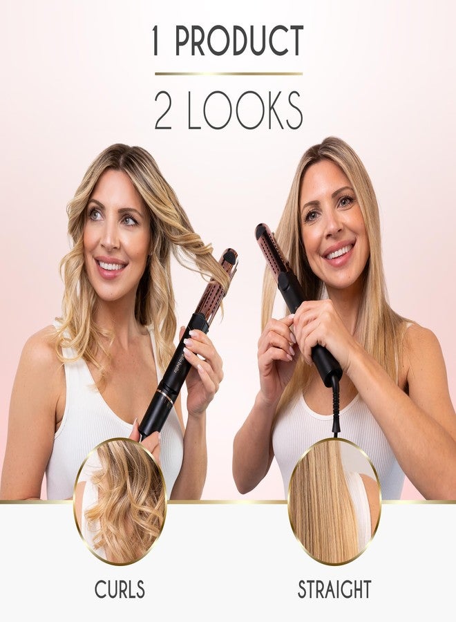 ELLA BELLA® Hair Straightener and Air Curler 2 in 1 • Titanium Flat Iron Curling Iron in One • Cooling Air Vents to Effortlessly Lock in Style • Multiple Looks, Professional Salon Results - Image 3