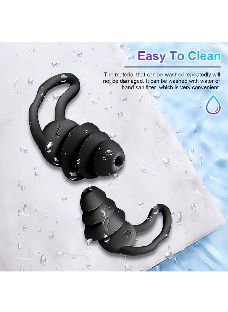 KASTWAVE - Ear Plugs for Sleeping 3 Pairs, Ultra Soft Reusable Noise Cancelling Earplugs, Loop Silicone Earplugs Reduce Snoring Sound, Moldable Ear Plugs for Deep Sleep, Side Sleep, Snoring, Concert - Image 1