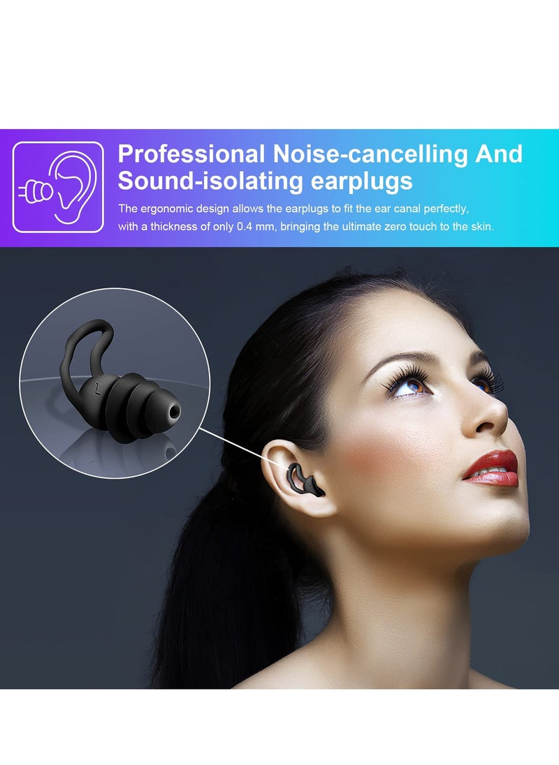 KASTWAVE - Ear Plugs for Sleeping 3 Pairs, Ultra Soft Reusable Noise Cancelling Earplugs, Loop Silicone Earplugs Reduce Snoring Sound, Moldable Ear Plugs for Deep Sleep, Side Sleep, Snoring, Concert - Image 1