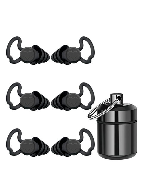 Ear Plugs for Sleeping 3 Pairs, Ultra Soft Reusable Noise Cancelling Earplugs, Loop Silicone Earplugs Reduce Snoring Sound, Moldable Ear Plugs for Deep Sleep, Side Sleep, Snoring, Concert
