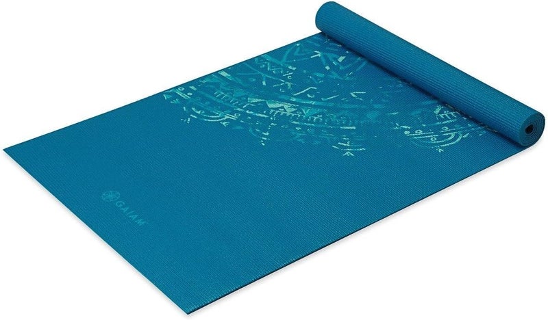Gaiam Yoga Mat Classic Print Non Slip Exercise & Fitness Mat - Mandala Design, 4mm - Image 3