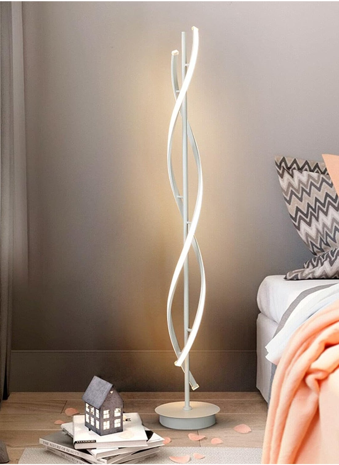 Creative Spiral LED DNA Floor Lamp White 