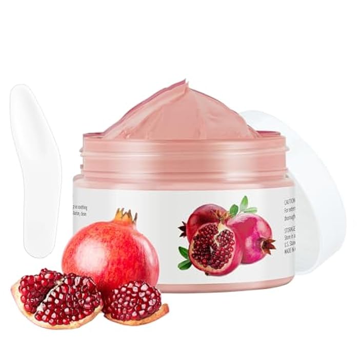 GUOYAOLIFU Clay face Masks Pomegranate Dead Sea Mud Facial Mask, Clay Masks with Kaolin Pink Clay Mud Mask, Deeping Cleansing Hydrating Oil Control, Pore Clays Minimizer Mask for All Skin Types - Image 1