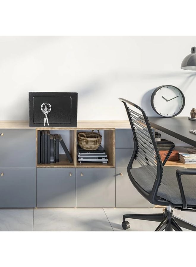 White Small Safe With Key Mini Steel Lockbox Secure Hidden Storage For Home Office - Image 5