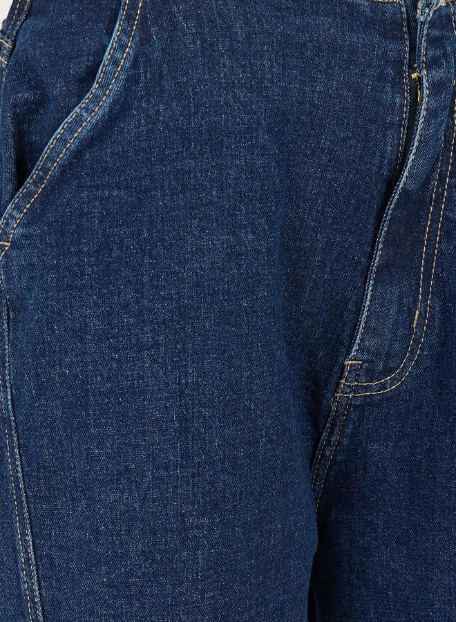 Styli High Rise Wide Leg Jeans with Contrast Stitch detail - Image 3