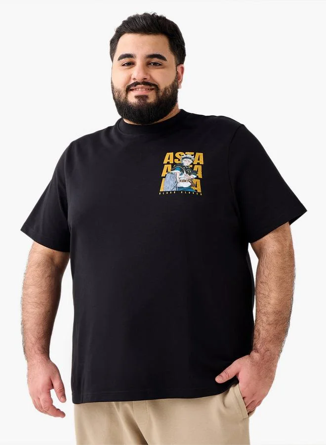 Men Regular Fit Crew Neck Short Sleeves Asta Print T-shirt