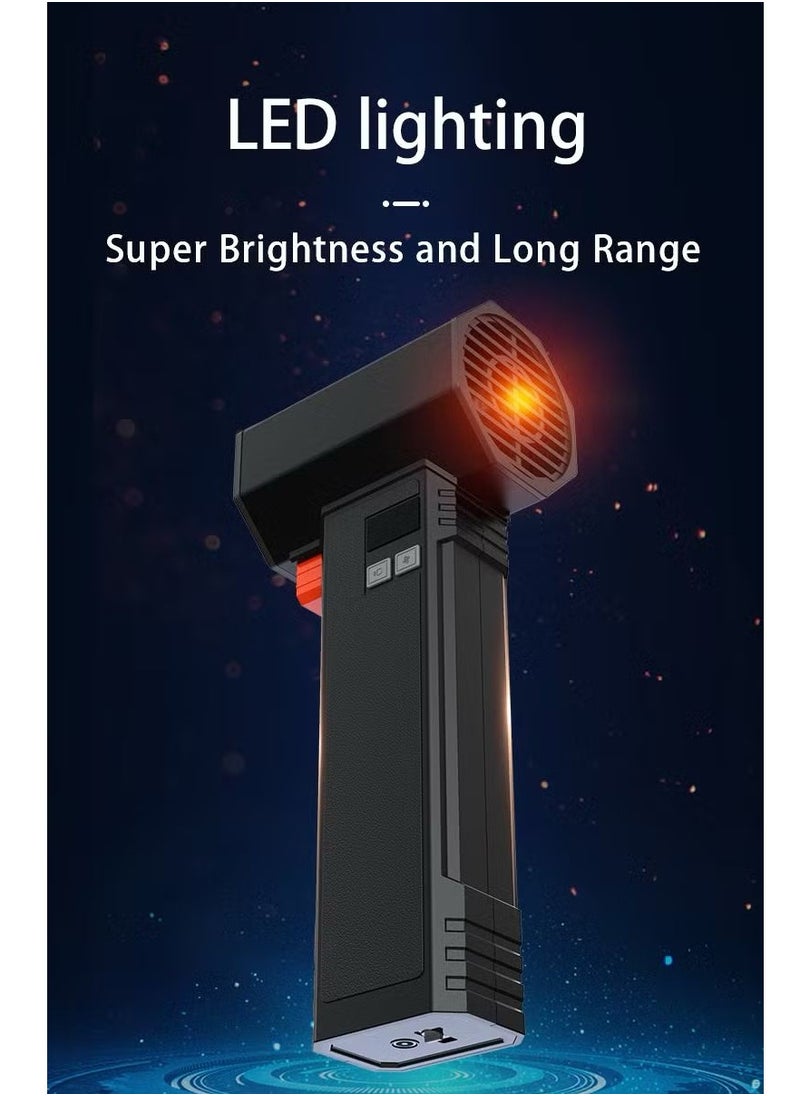 Booster - Booster Turbo Jet Fan with LED Light – 3 Speed Levels, Multi-Functional Portable Fan for Desk, Table, Wall, Standing Use – Powerful Air Blower, Rechargeable Electric Fan – Model TF64. - Image 1