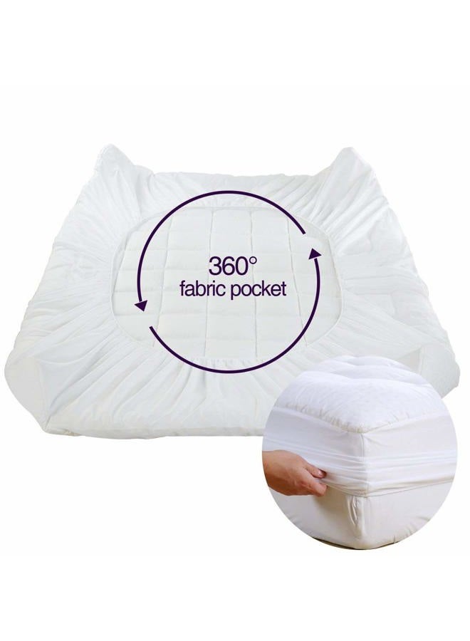 EASELAND RV King Mattress Pad Pillow Top Mattress Cover Quilted Fitted Mattress Protector Cotton Top 8-21" Deep Pocket Cooling Mattress Topper (72x80 Inches, White) - Image 5