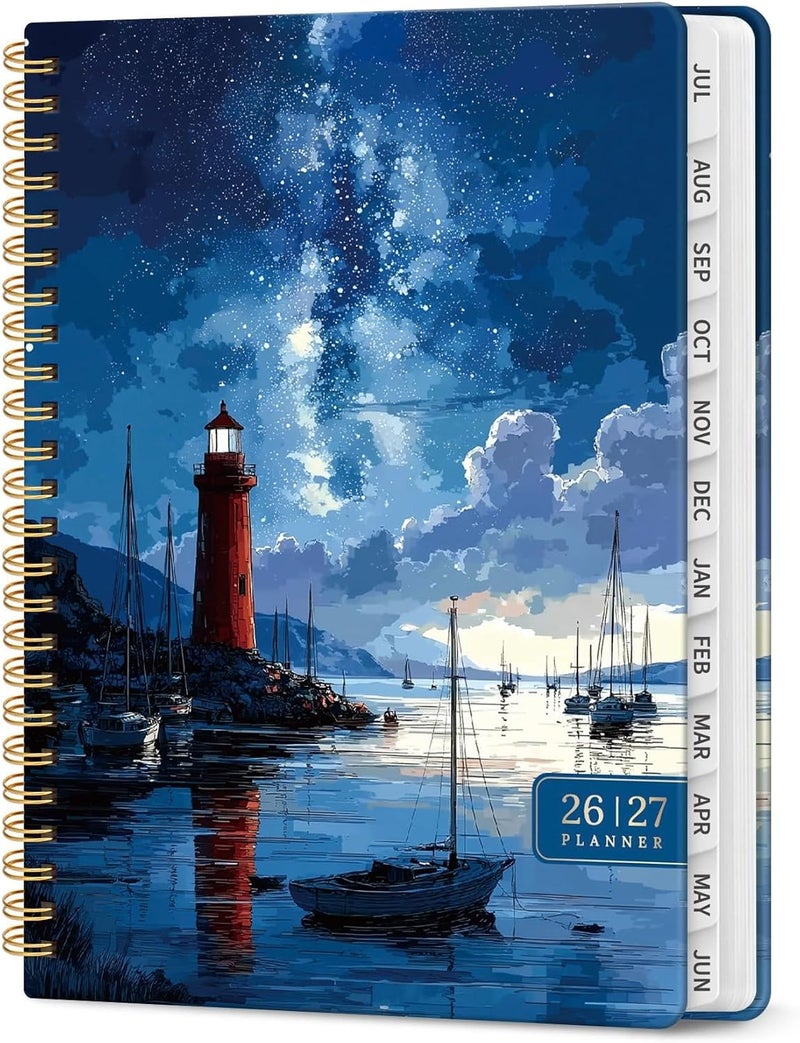 Taja Planner 2026–2027, Weekly & Monthly Academic Organizer for School Year, Jul 2026–Jun 2027, Hardcover Planner with Tabs, Back to School Essential, 6.3" x 8.5", Harbor Starlight - Image 1