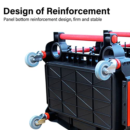 YTDTKJ 3 Tier Auto Detailing Cart with Wheels, Rolling Detail Tool Cart with 2 Hanging Plate & Hooks, Spray Bottles and Blue Brushes for Repair Shop Workshop Car Wash/Wax Garage - Image 5