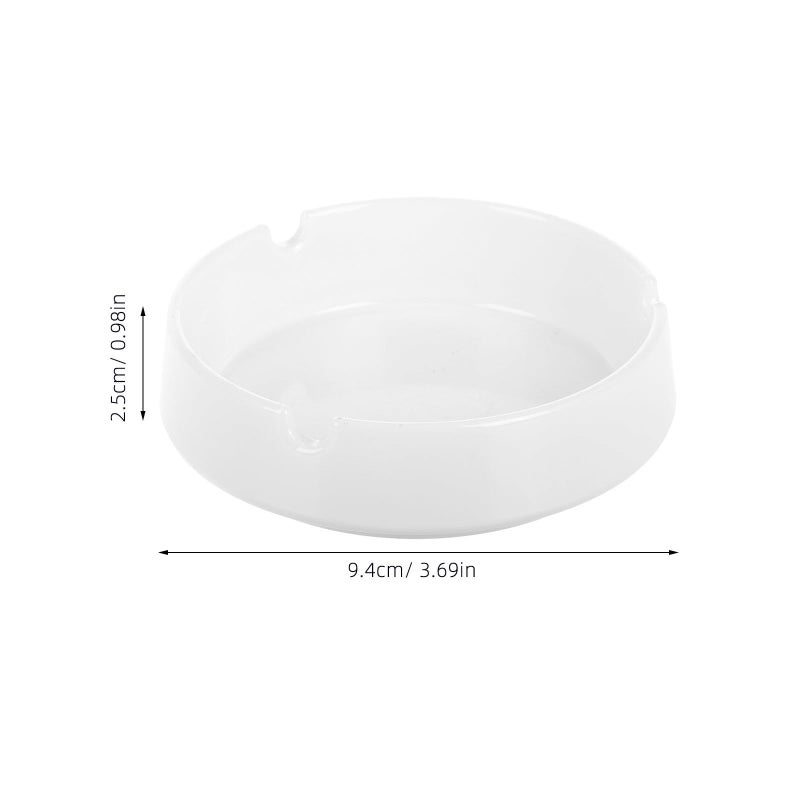 2pc White Melamine Ashtrays Rotating Smoke Trays Indoor Outdoor Home Office Unbreakable - Image 3
