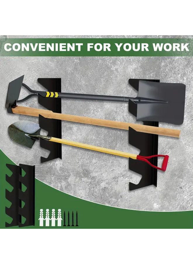 2pcs Heavy Duty Metal Garden Tool Holder Wall Mounted Garage Organizer 8 Holes - Image 2