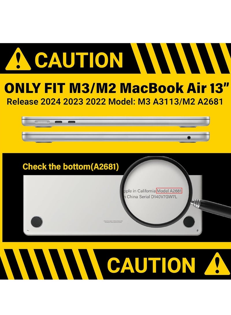 3 in 1 Rubberized Hard Case for MacBook Air 13.6 Inch 2022 M2 Chip A2681/2024 M3 Chip A3113/2025 M4 Chip A3240, Matte Hard Shell Cover & Keyboard Cover & Screen Protector, Frosted  Clear  - Image 5