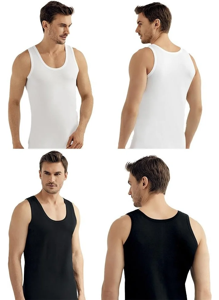 Şahinler E002-E005 6-Pack Men's Undershirt 100% Cotton 3white-3black Xxl