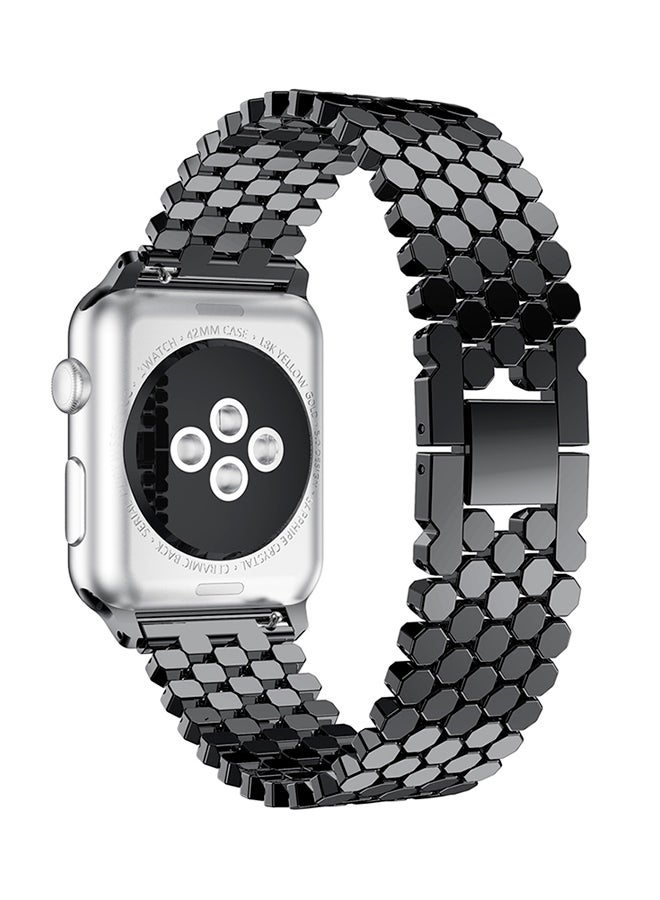 ISank Honeycomb Style Replacement Strap For Apple Watch Series 3/2/1 Black - Image 3
