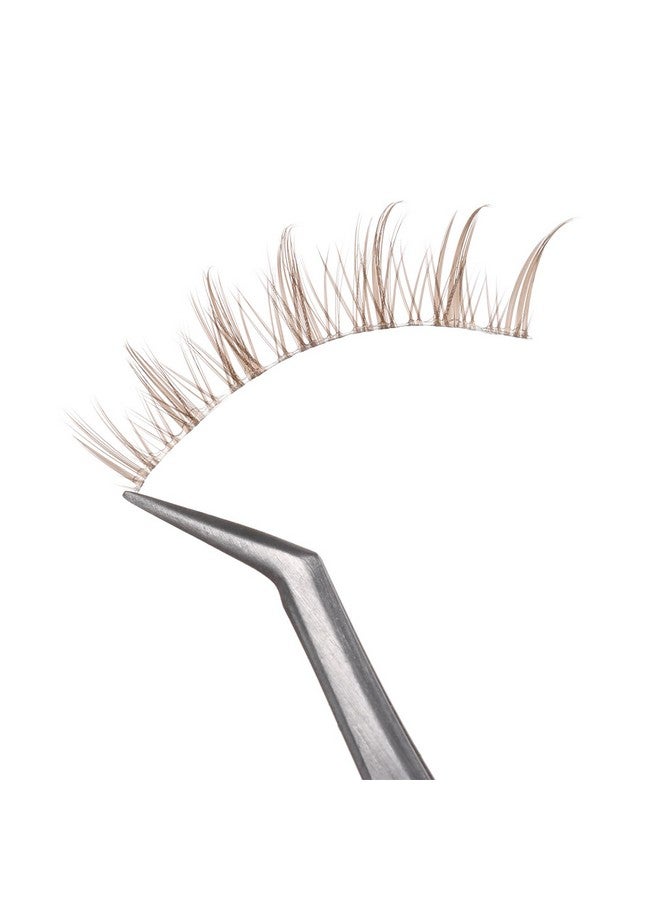 Outopen 10 Pairs Brown Lashes Clear Band Brown Manga Lashes Japanese Anime Cosplay Brown Eyelashes Asian False Eyelashes Natural Look Like Individual Clusters (A06-Brown Manga Lashes 8-13Mm) - Image 2