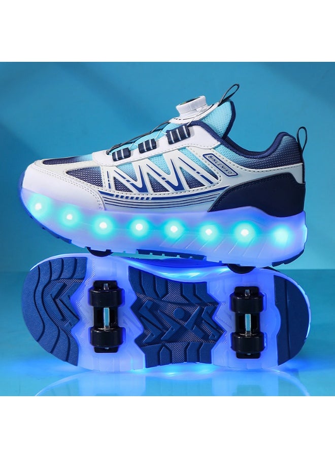HUSK'SWARE Binnel Bird Kids' Light-Up Roller Shoes - Four-Wheel Sports Sneakers 