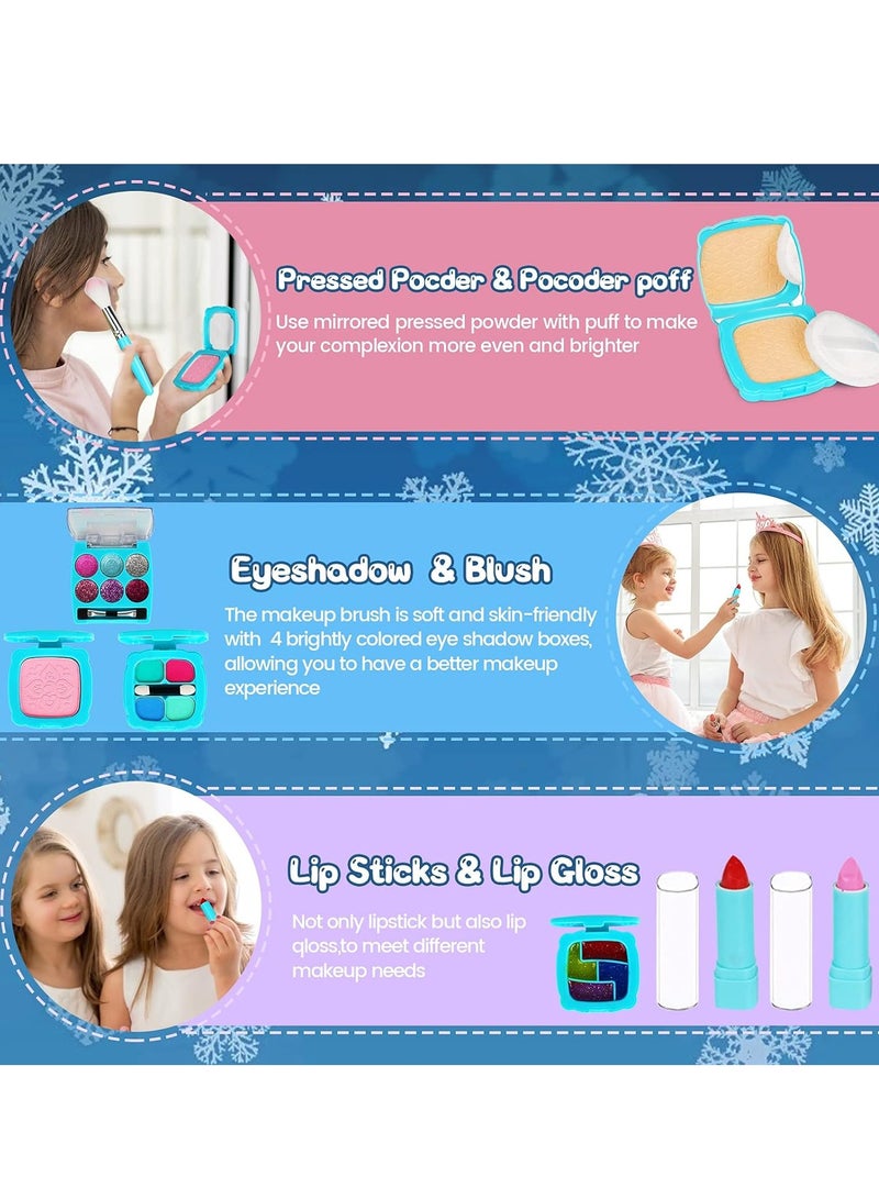 MIXDE Kids Makeup Kit for Girls, children's makeup set Kids Washable Makeup Set with Jewelry Box princess crown,Non Toxic Make Up Set, Play Makeup for Toddlers Gifts for Girls 27pcs - Image 4
