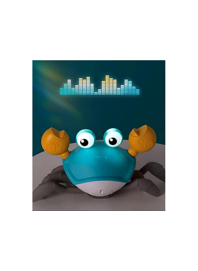 SKY-TOUCH سلطعون كهربائي هارب، لعبة سلطعون زاحف للأطفال مع موسيقى وضوء LED، لعبة تفاعلية لتعلم وتطوير المهارات للأطفال، لتناسب الرضع والأطفال الصغار والكبار - Image 3